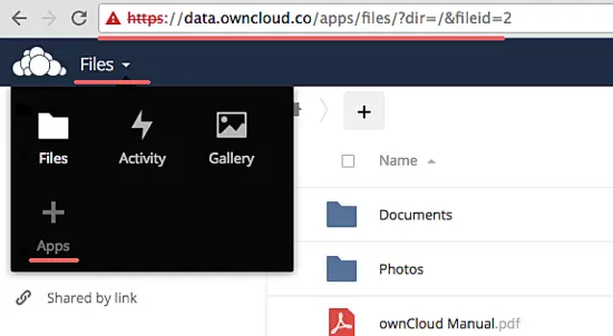 OwnCloud add apps