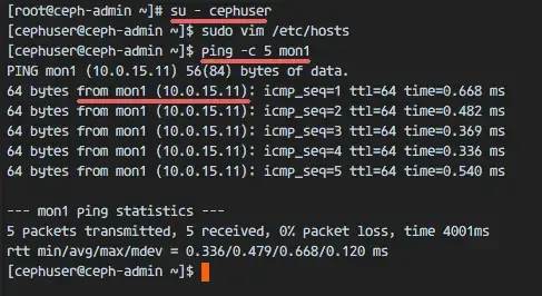 Configure the Ceph nodes