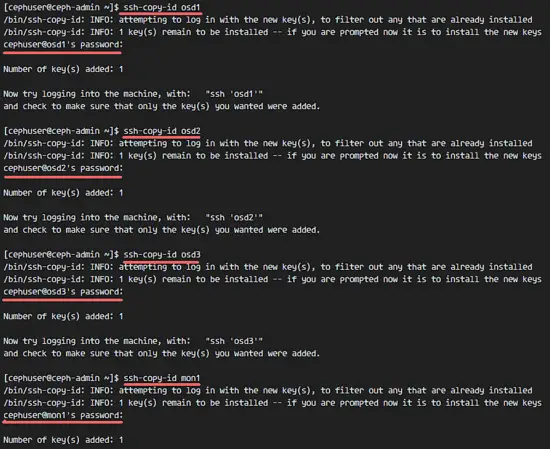 Copy SSH key to all nodes
