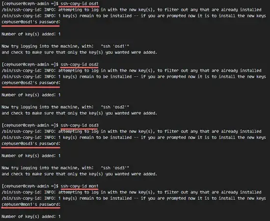 Copy SSH key to all nodes