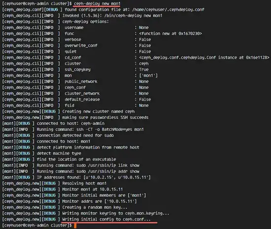 Initial Ceph Cluster Configuration