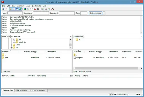 FileZilla Login Successful