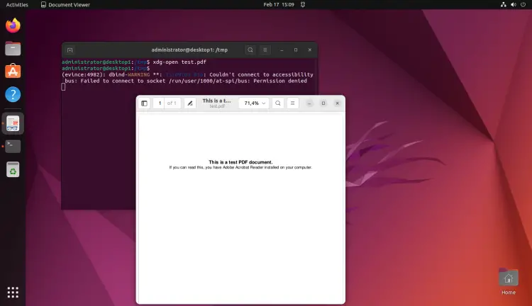 Open PDF from command-line on Linux