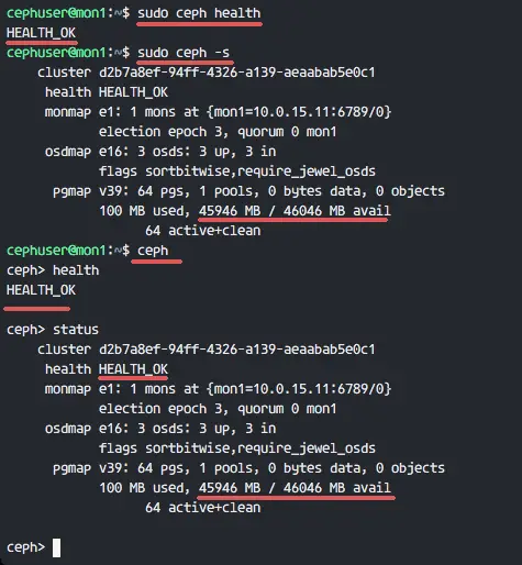 Ceph Cluster Status