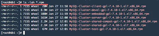 Install MySQL Cluster package rpm.