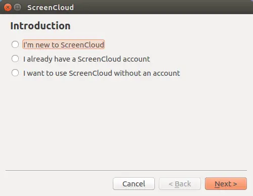 ScreenCloud first start