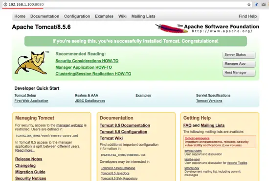 Apache Tomcat Home page