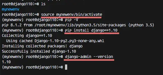Django installed inside virtualenv
