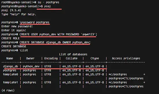 Configure PostgreSQL for Django.