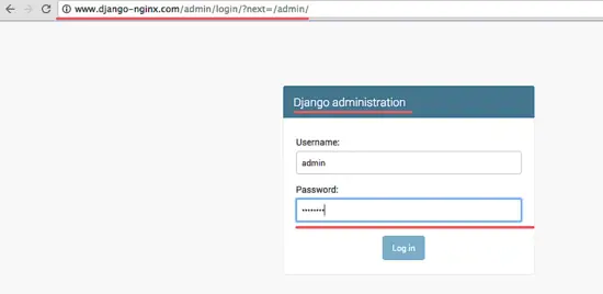 The Django admin login