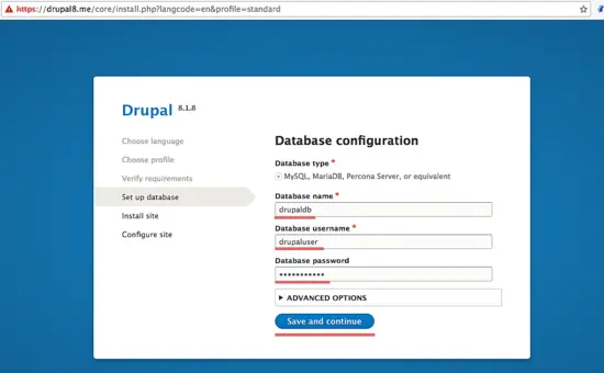 Drupal Database Configuration