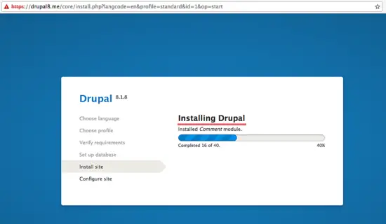 Installing Drupal