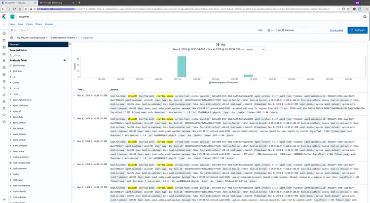 Logs of the CentOS 8 system