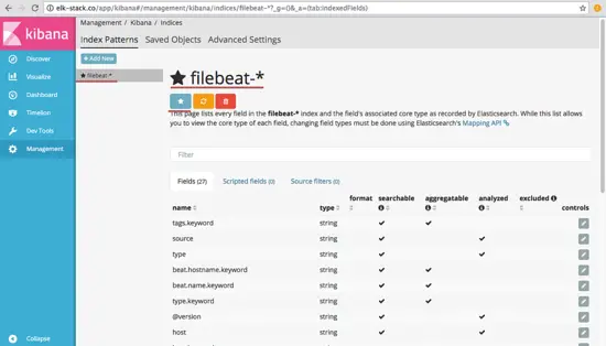 Filebeat index created as default index