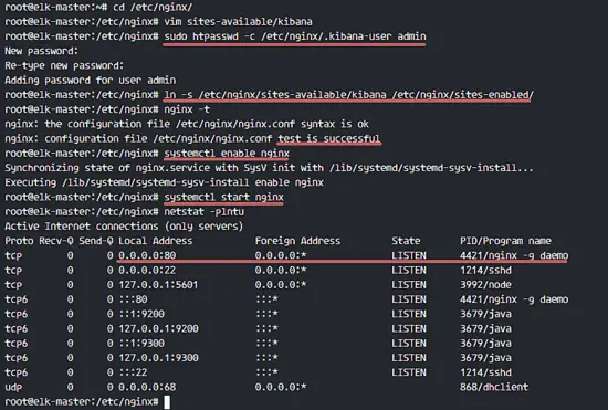 Kibana with nginx installed on Ubuntu 16.04