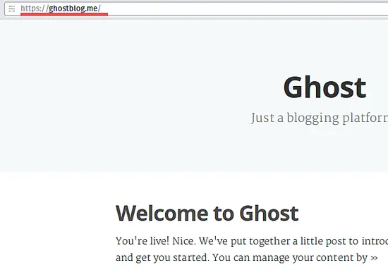 Ghost with Apache and SSL.