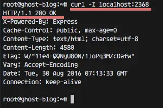 Check ghost blog with curl