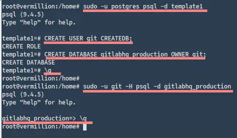 Create database postgres from command line