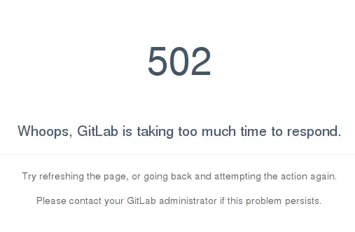 502 errors in Gitlab.