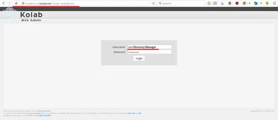 Kolab admin login.
