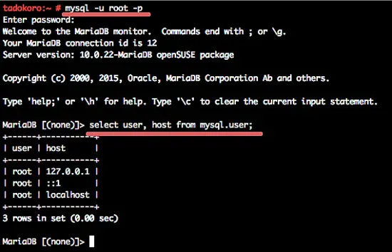 Test the MriaDB Login.