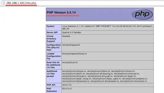 PHP info on OpenSuSE