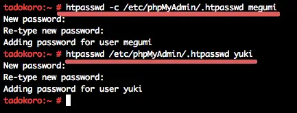 The htpasswd command
