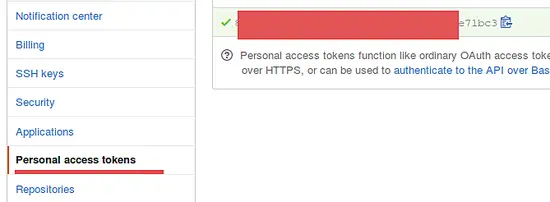 Generate a Github Token.
