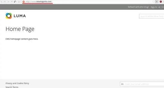 Magento home.