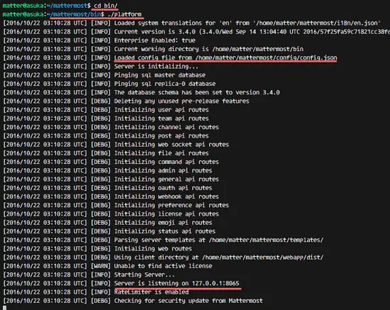 Mattermost installation on Ubuntu 16.04.