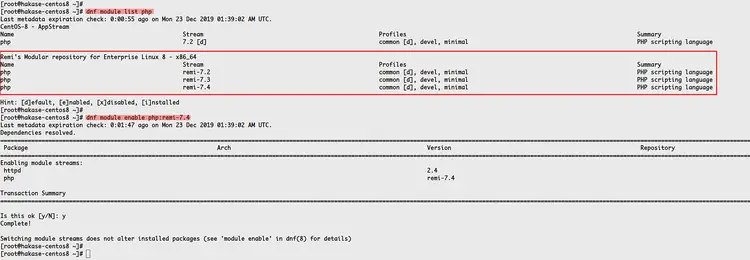 Add Remi repository in CentOS 8