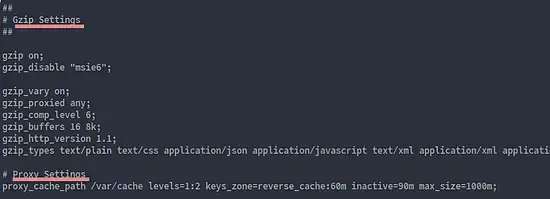 Enable gzip and proxying.