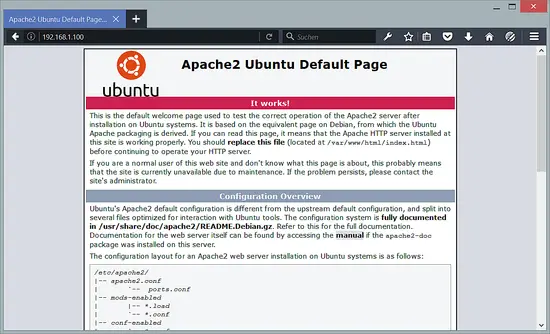 The apache default page - served trough nginx