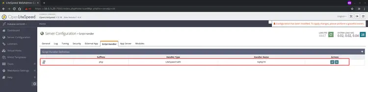 PHP 7.4 configuration for OpenLiteSpeed