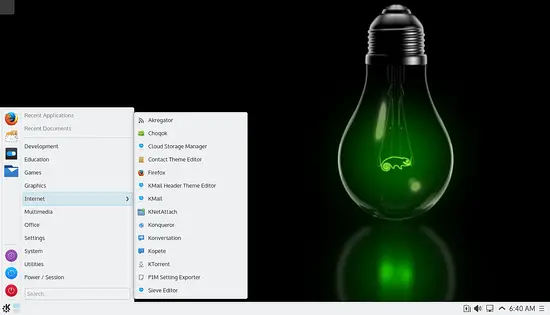 OpenSUSE Leap KDE 5 menu