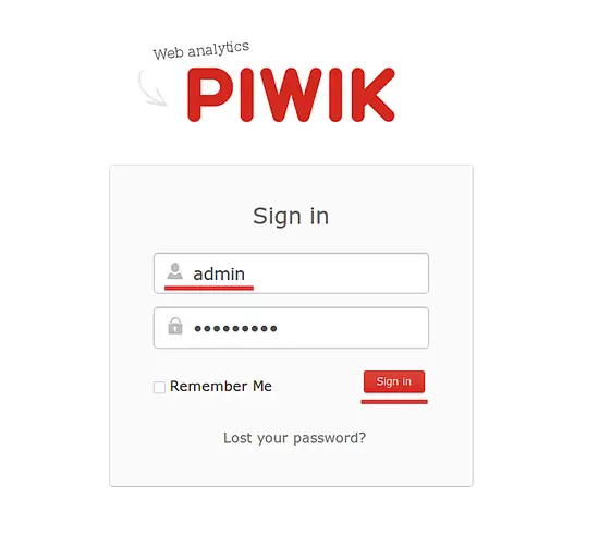 Piwik Login.