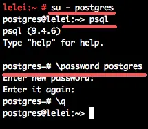 Set a password for the postgres user.