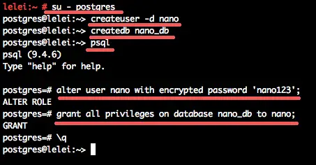 Postgres createuser Postgres createuser