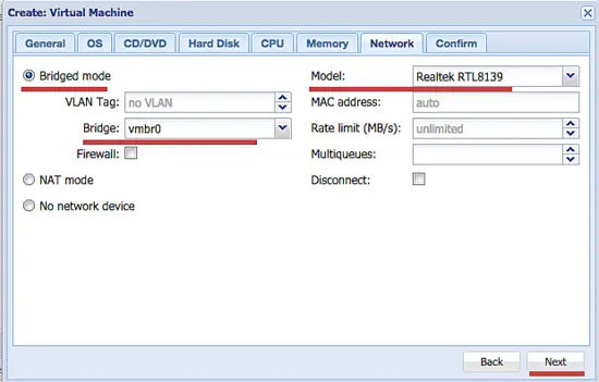 Choose network bridge.