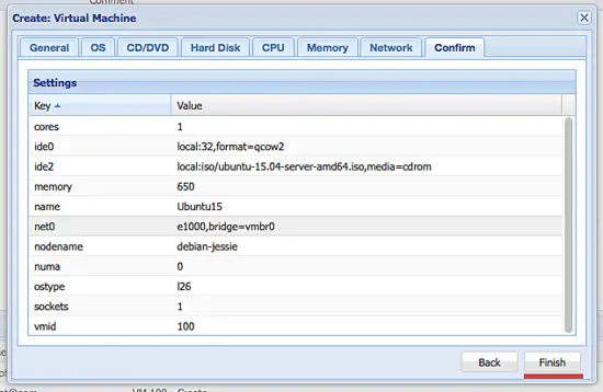 Finish the Proxmox configuration.