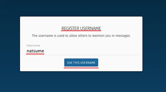 Register the username