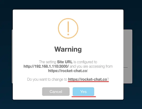 Confirm to use the new URL