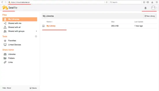 Seafile admin dashboard