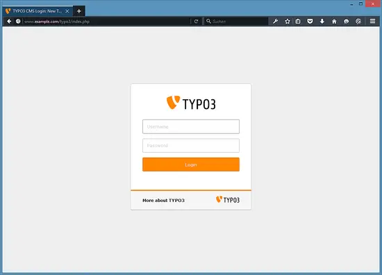 TYPO3 Login.