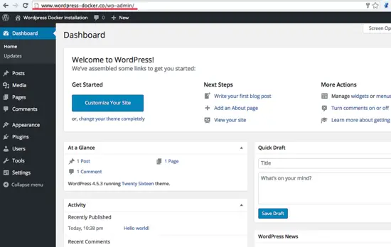 The WordPress Dashboard