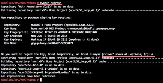 Zypper refresh