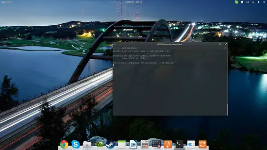 Set a shutdown time on the shell.