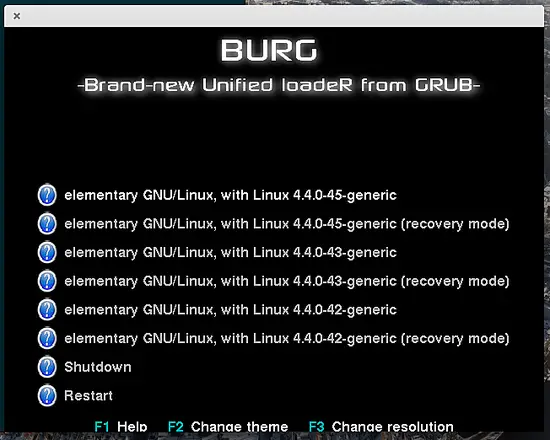 BURG Bootloader starting