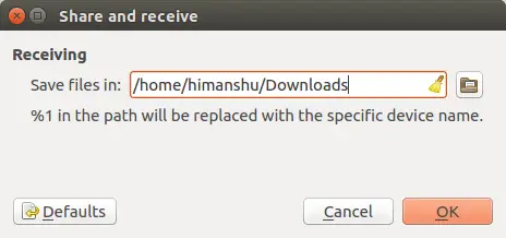 Share and receive folder