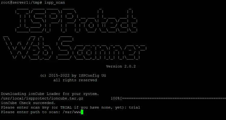 Scan Linux for malware with ISPProtect